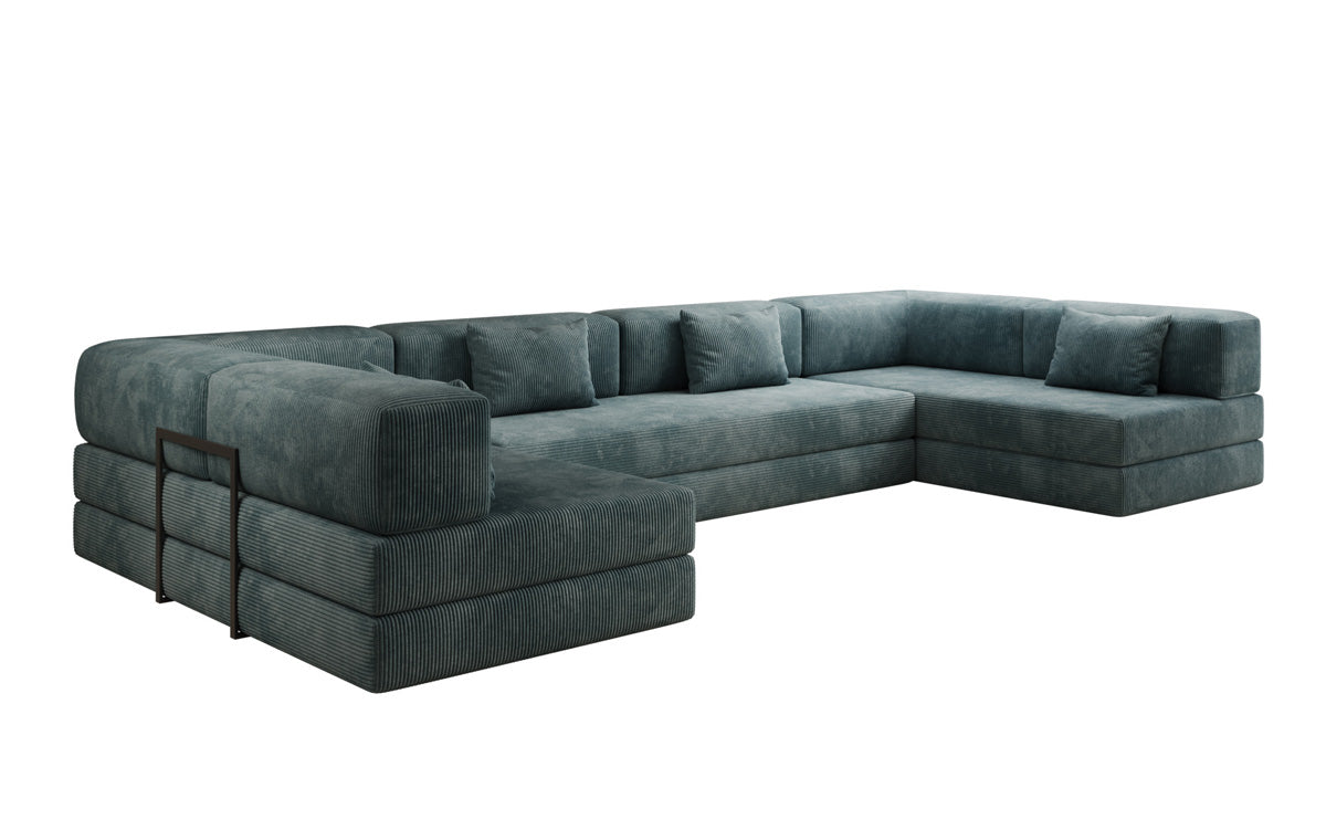 Designer Sofa Lazy U in Corduroy