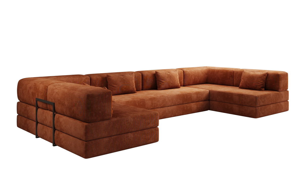 Designer Sofa Lazy U in Corduroy