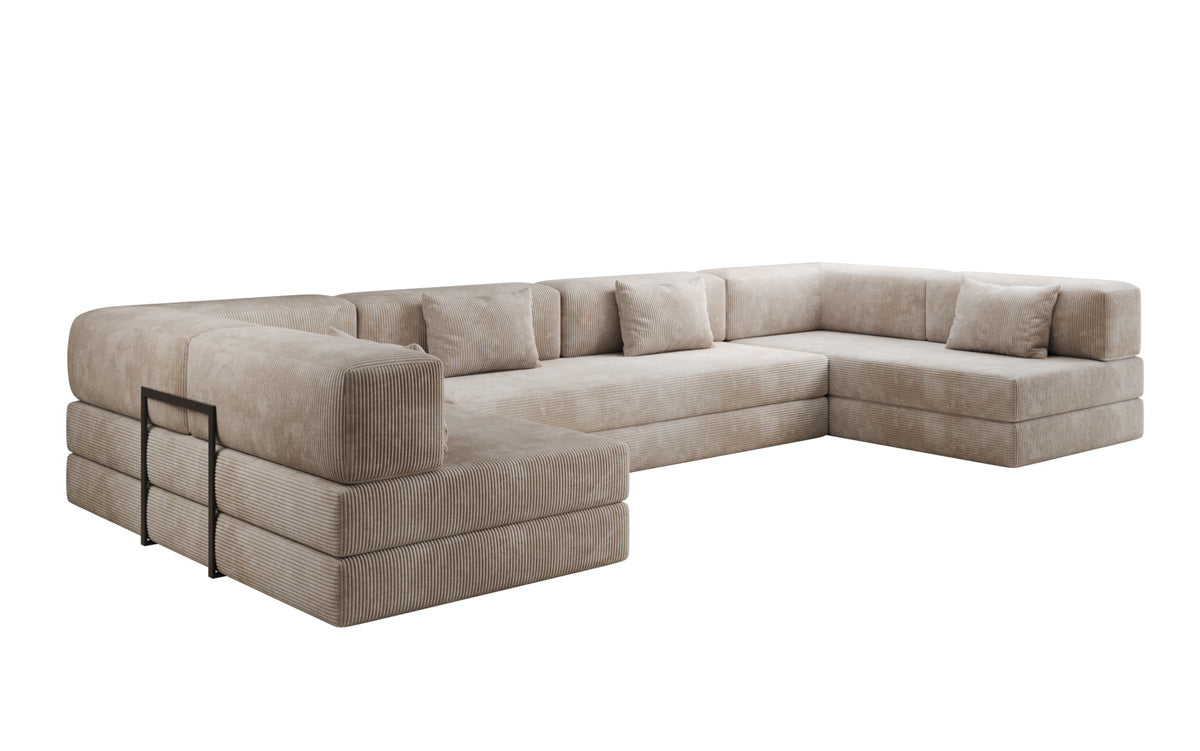 Designer Sofa Lazy U in Corduroy