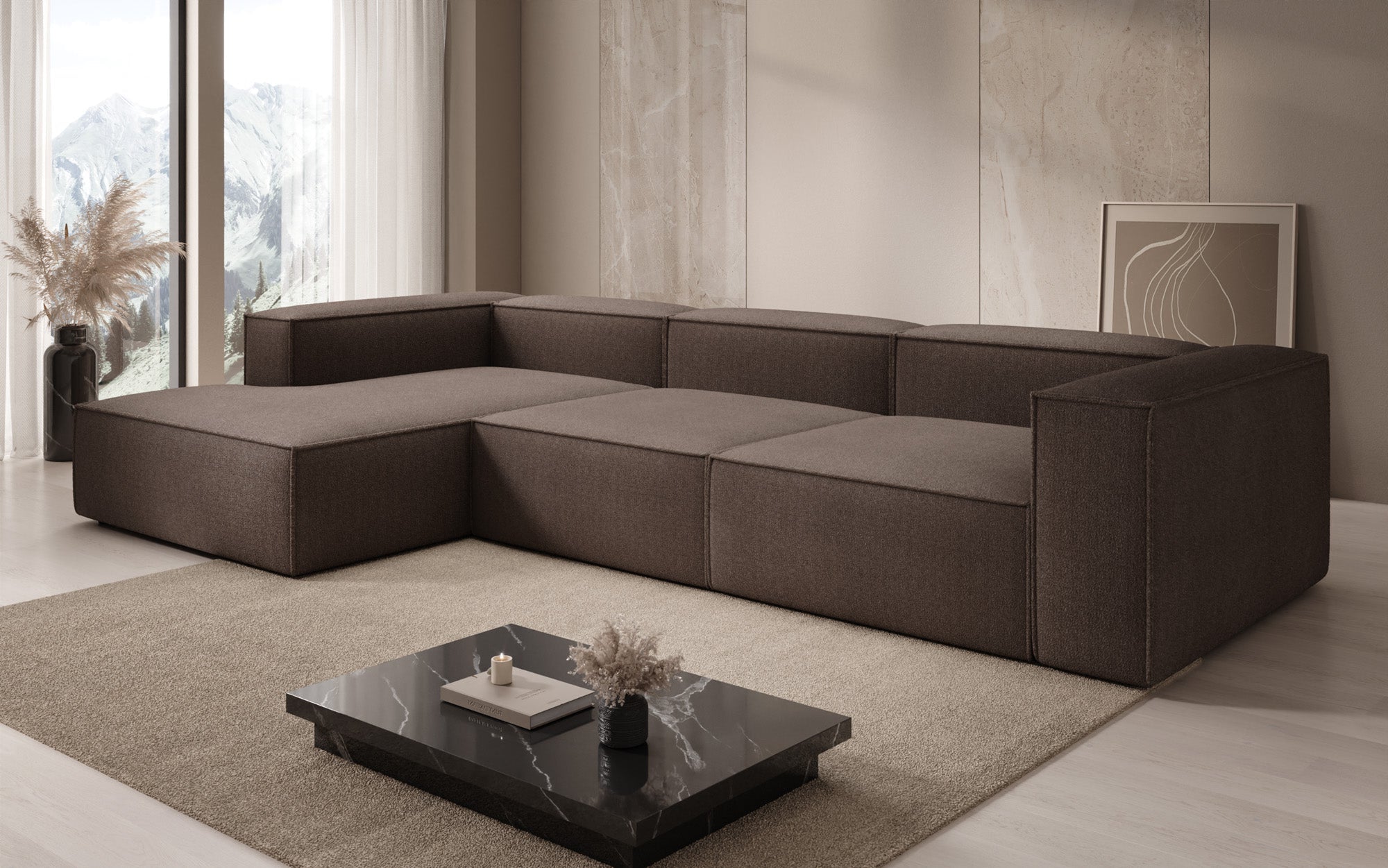 Designer Sofa Lesley L in Bouclé