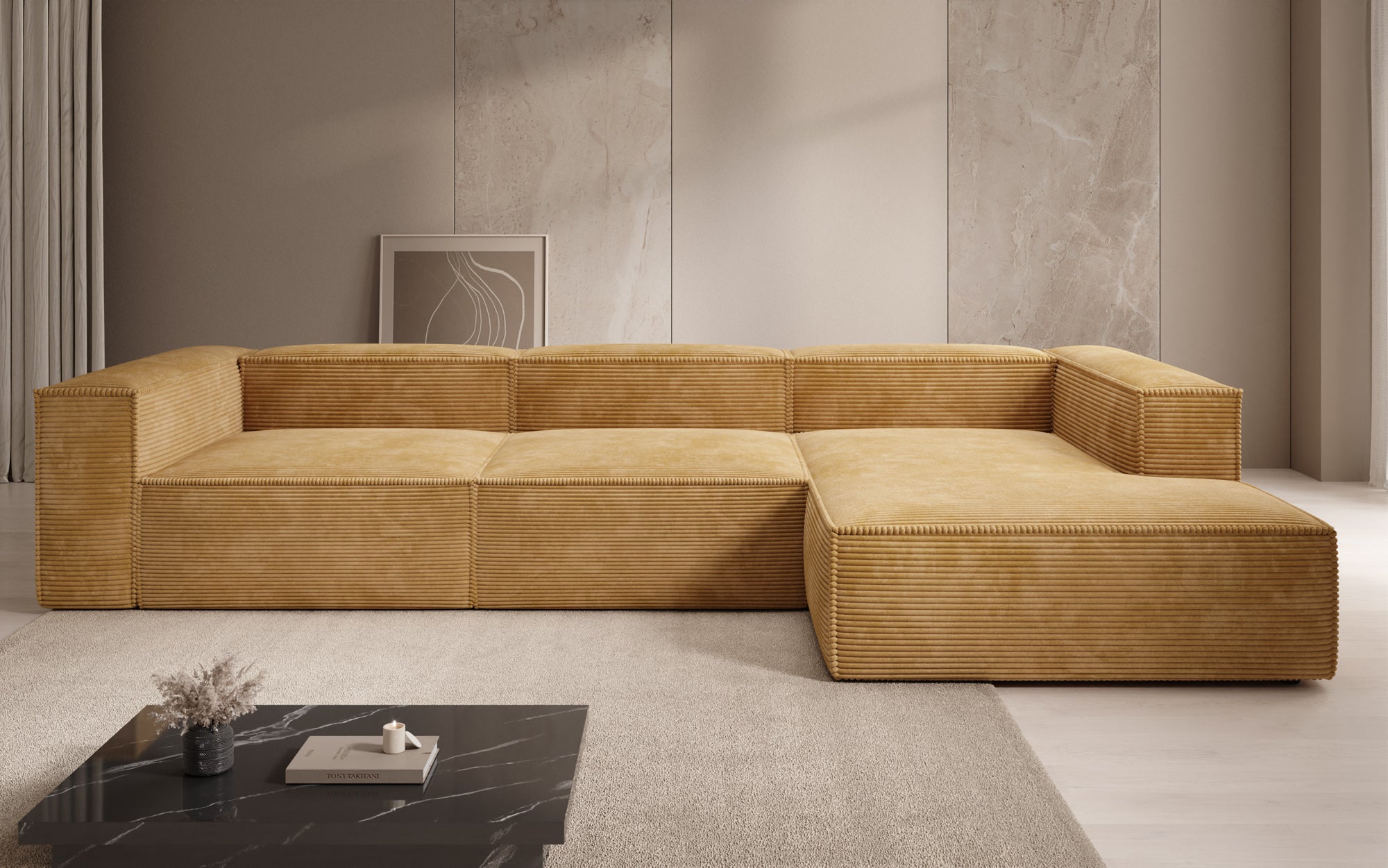 Designer Sofa Lesley L in Cord