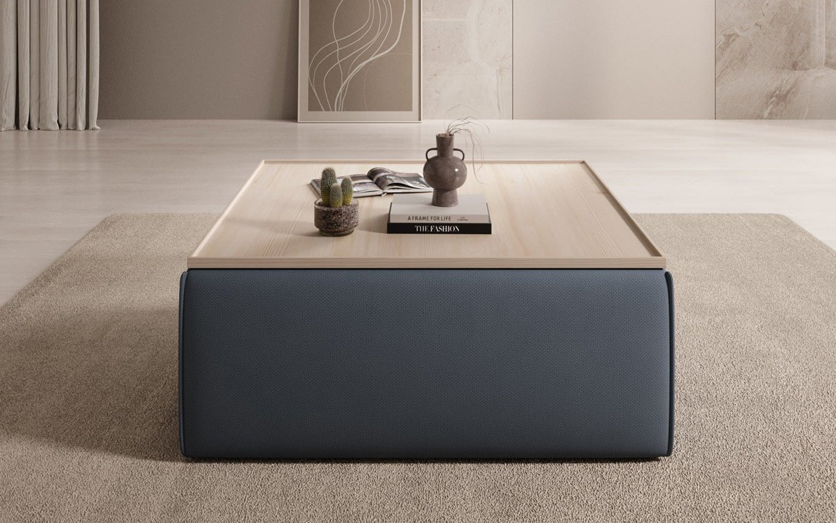 Beistellhocker/Couchtisch Lesley mit Stauraum in Stoff