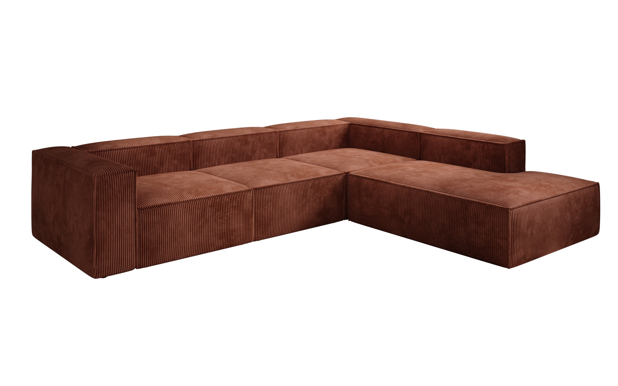 Designer Sofa Lesley L mit langer Ottomane in Cord