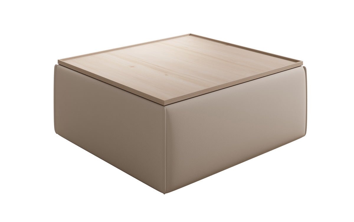 Beistellhocker/Couchtisch Lesley mit Stauraum in Stoff