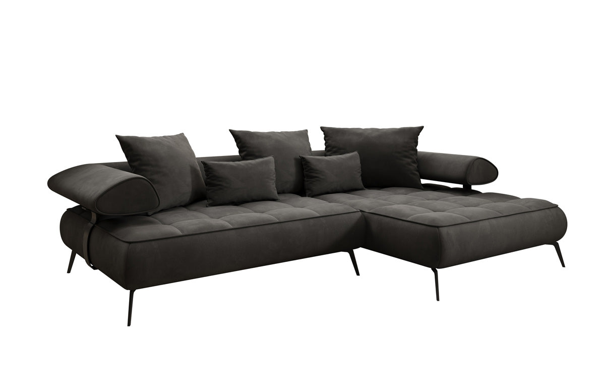 Designer Sofa Sydney L II Samt mit elektrischer Schlaffunktion