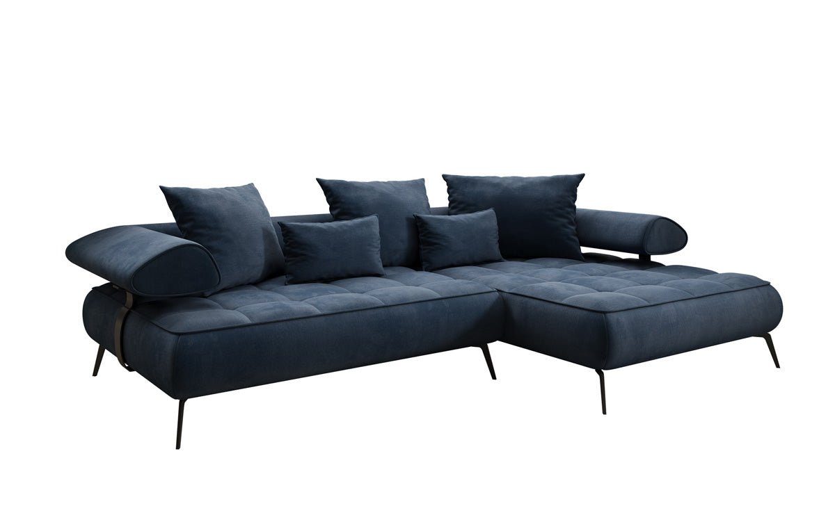 Designer Sofa Sydney L II Samt mit elektrischer Schlaffunktion
