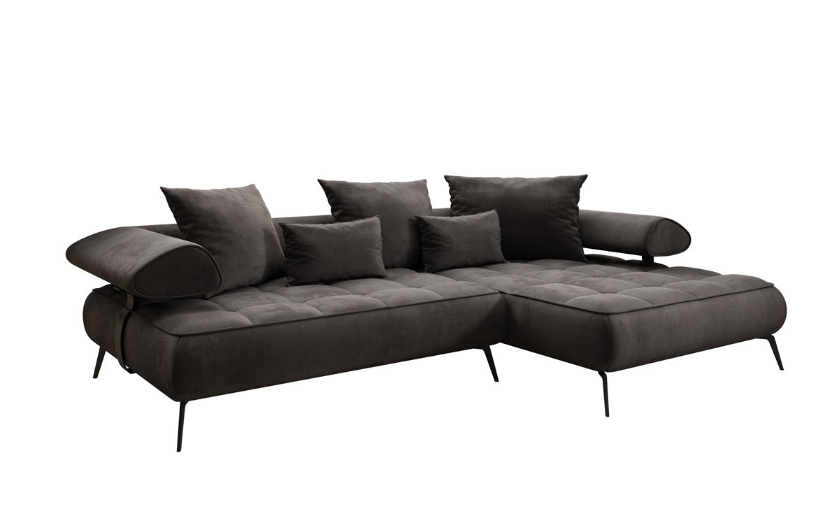 Designer Sofa Sydney L II Samt mit elektrischer Schlaffunktion
