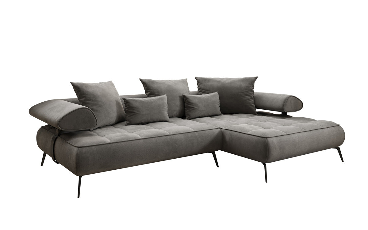 Designer Sofa Sydney L II Samt mit elektrischer Schlaffunktion