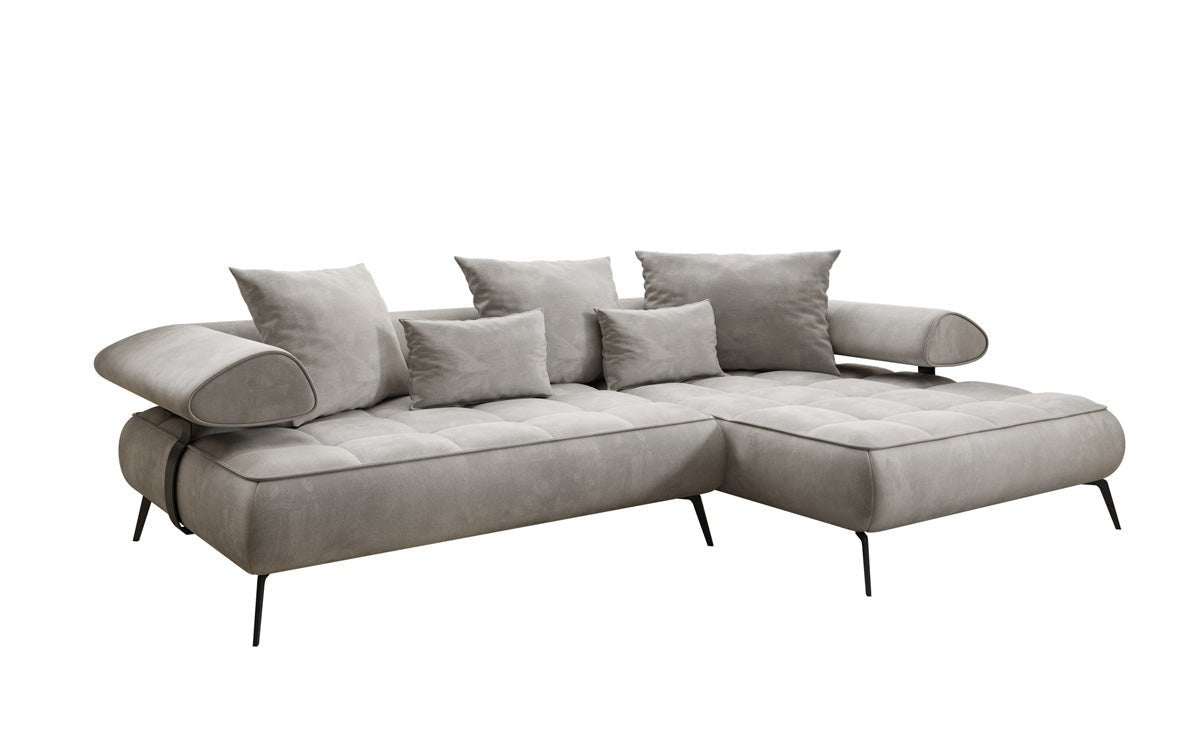 Designer Sofa Sydney L II Samt mit elektrischer Schlaffunktion
