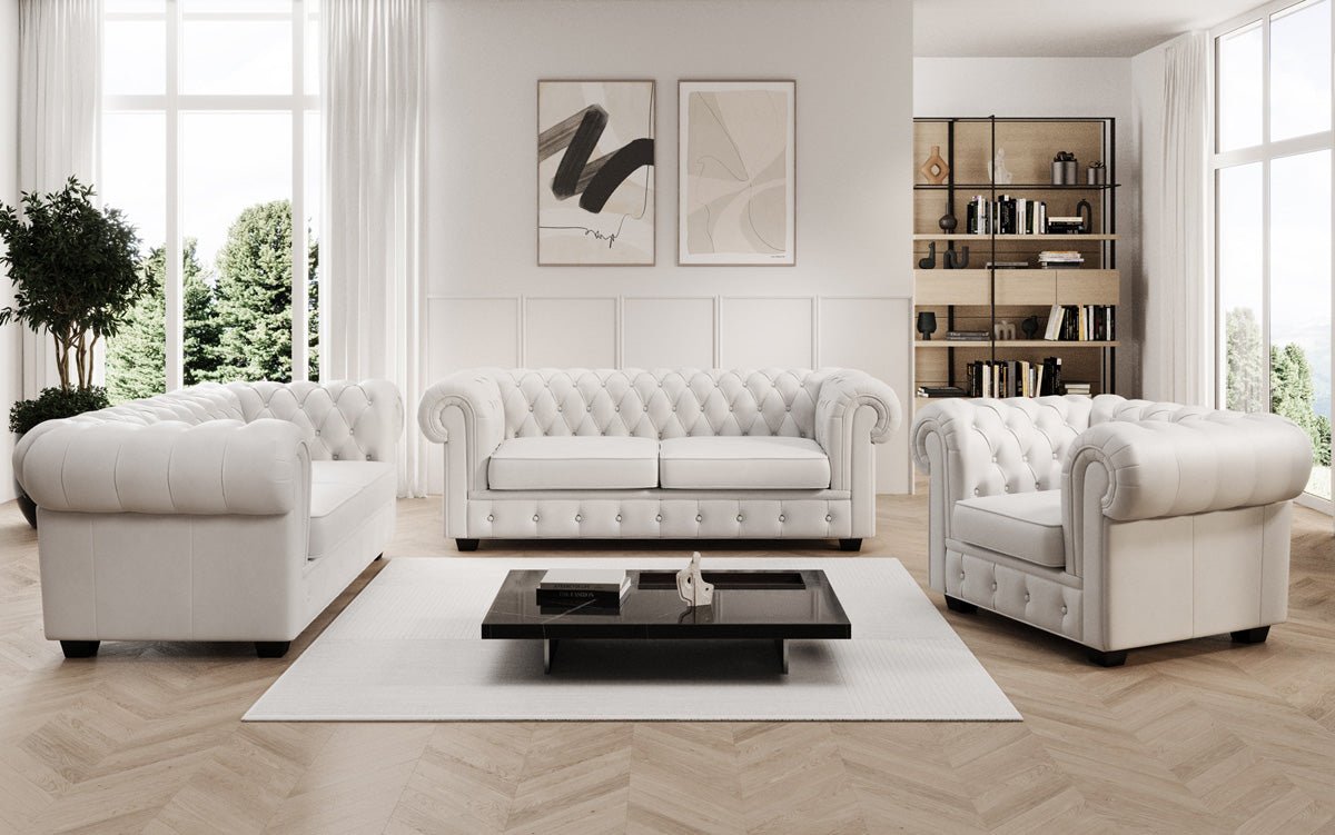 Chesterfield Royal 3+2+1 Sofa Set in Echtleder