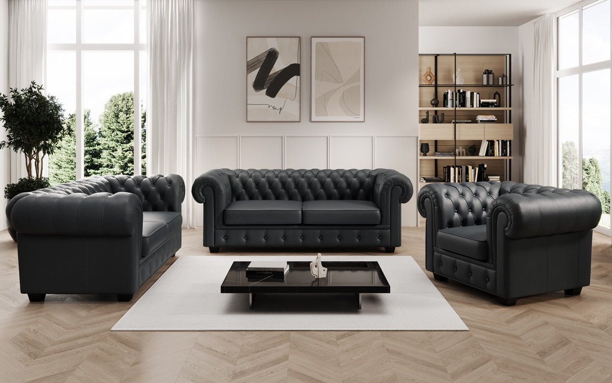 Chesterfield Royal 3+2+1 Sofa Set in Echtleder
