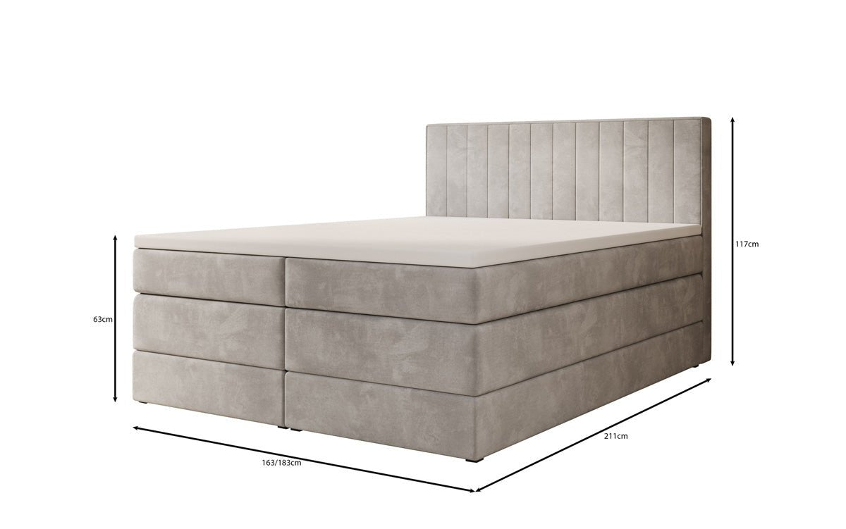 Boxspringbett Avera mit Stauraum in Samt