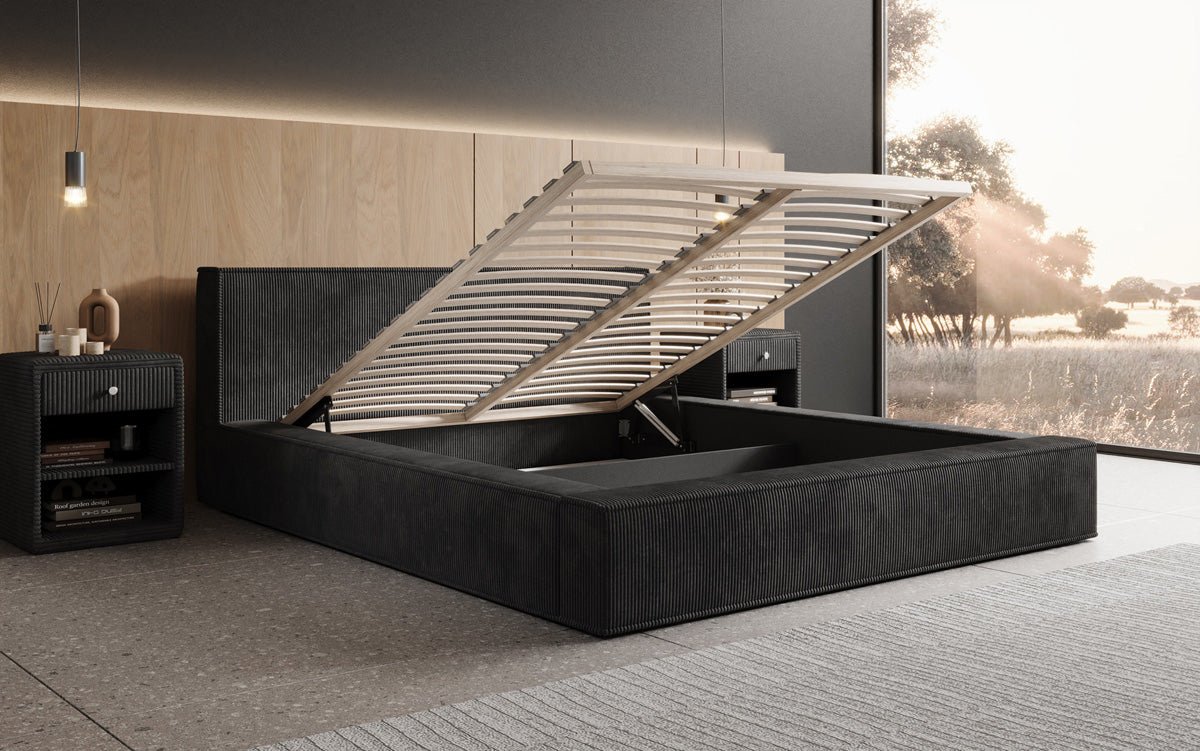 Designer Polsterbett Harmon mit Stauraum