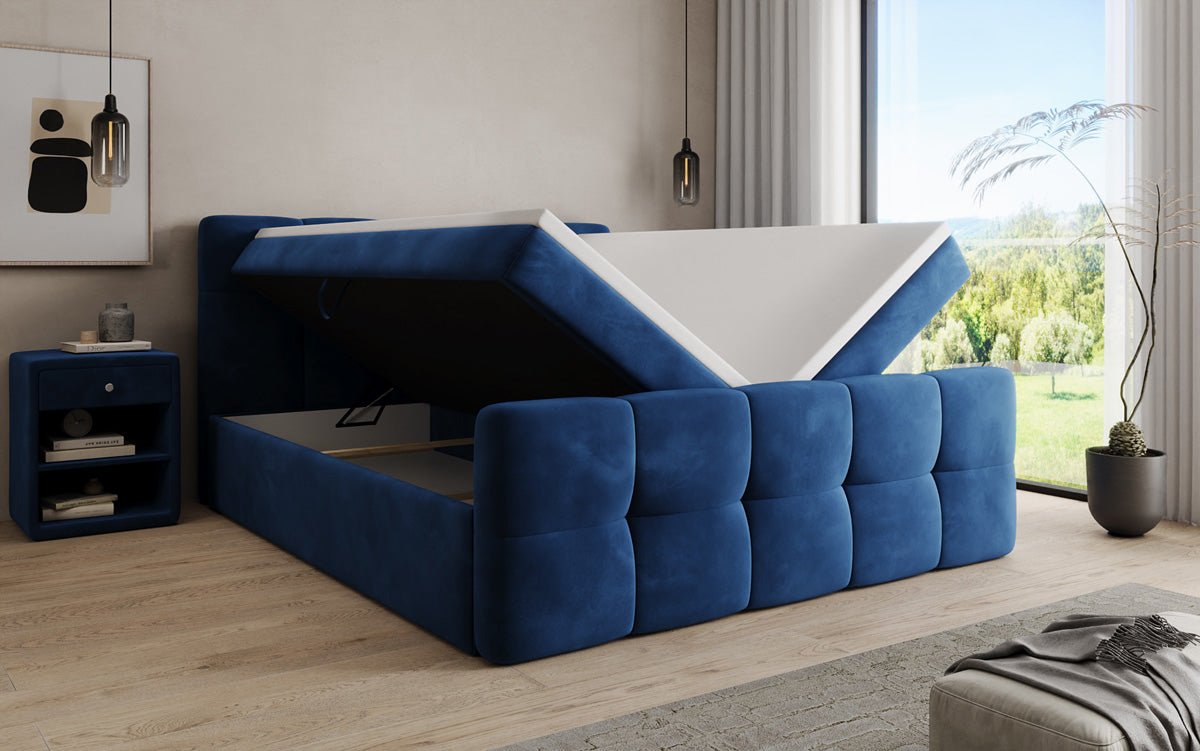 Boxspringbett Cozy Samt mit Stauraum