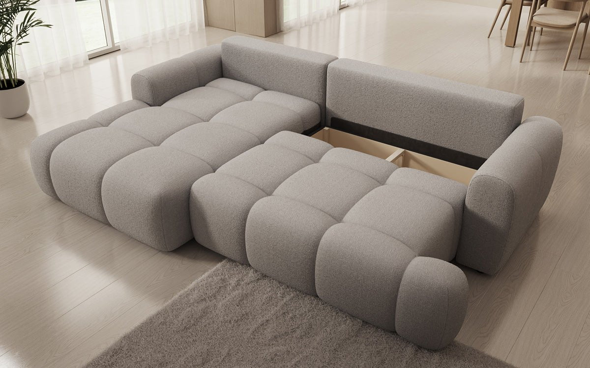 Designer Sofa Analfi L mit Schlaf- und Klappfunktion in Bouclé