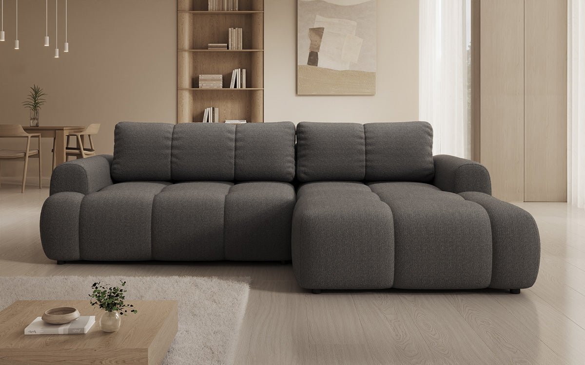 Designer Sofa Analfi L mit Schlaf- und Klappfunktion in Bouclé