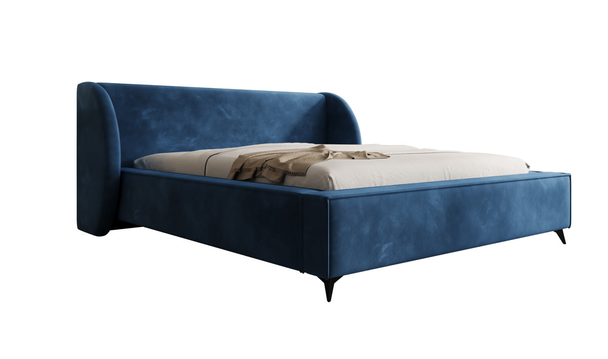 Designer Polsterbett Freya in Samt mit Stauraum