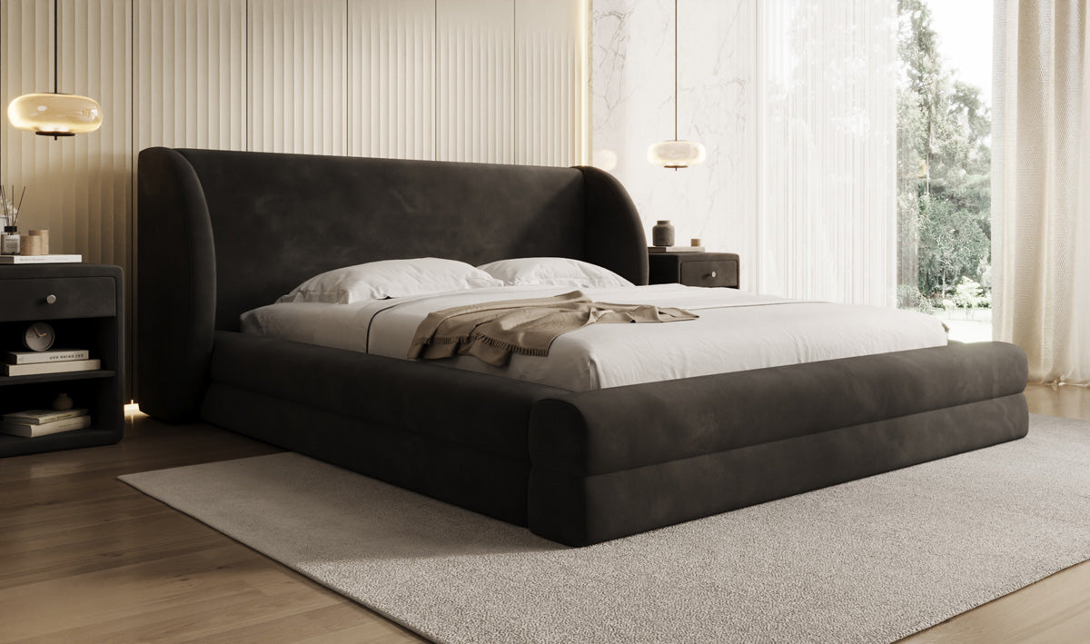 Designer Polsterbett Liv in Samt mit Stauraum