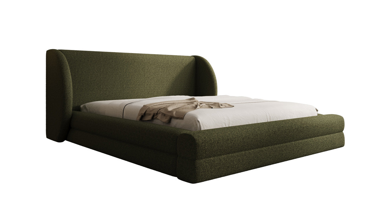 Designer Polsterbett Liv in Teddy Bouclé mit Stauraum