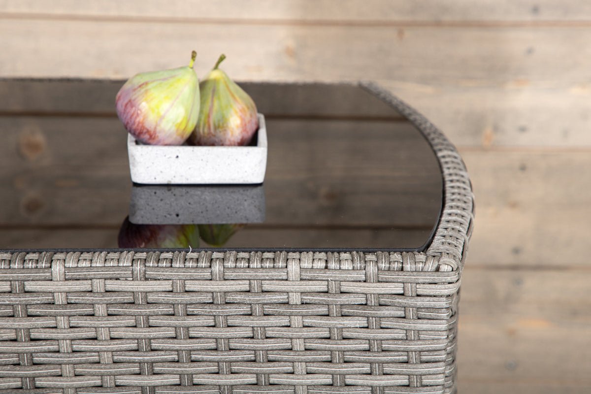 Balkonset Bob - in wahlweise schwarzem oder grauem Rattan