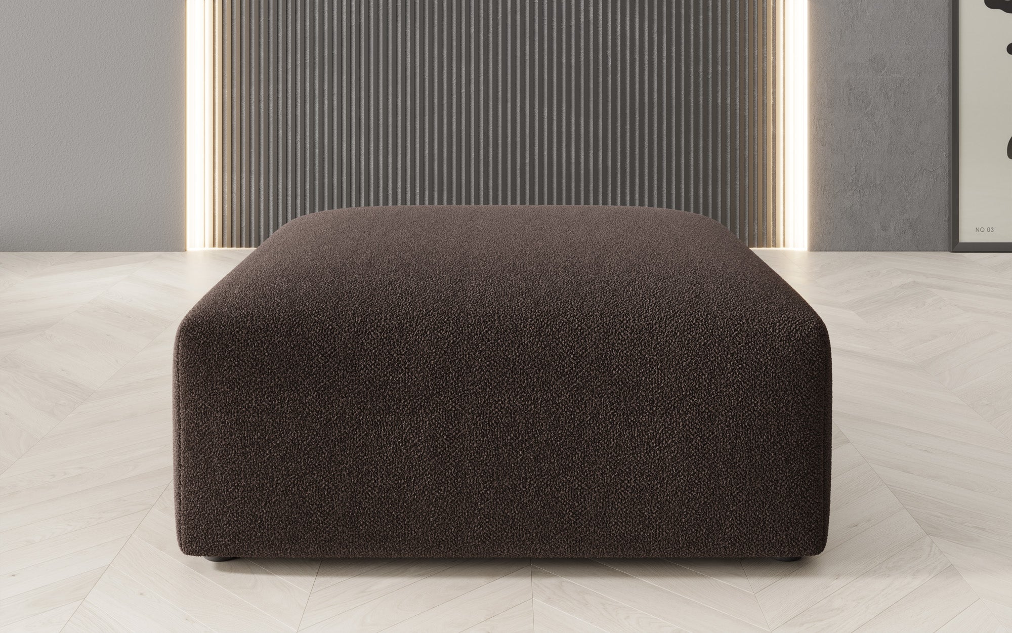 Beistellhocker 80 cm Snug aus Bouclé