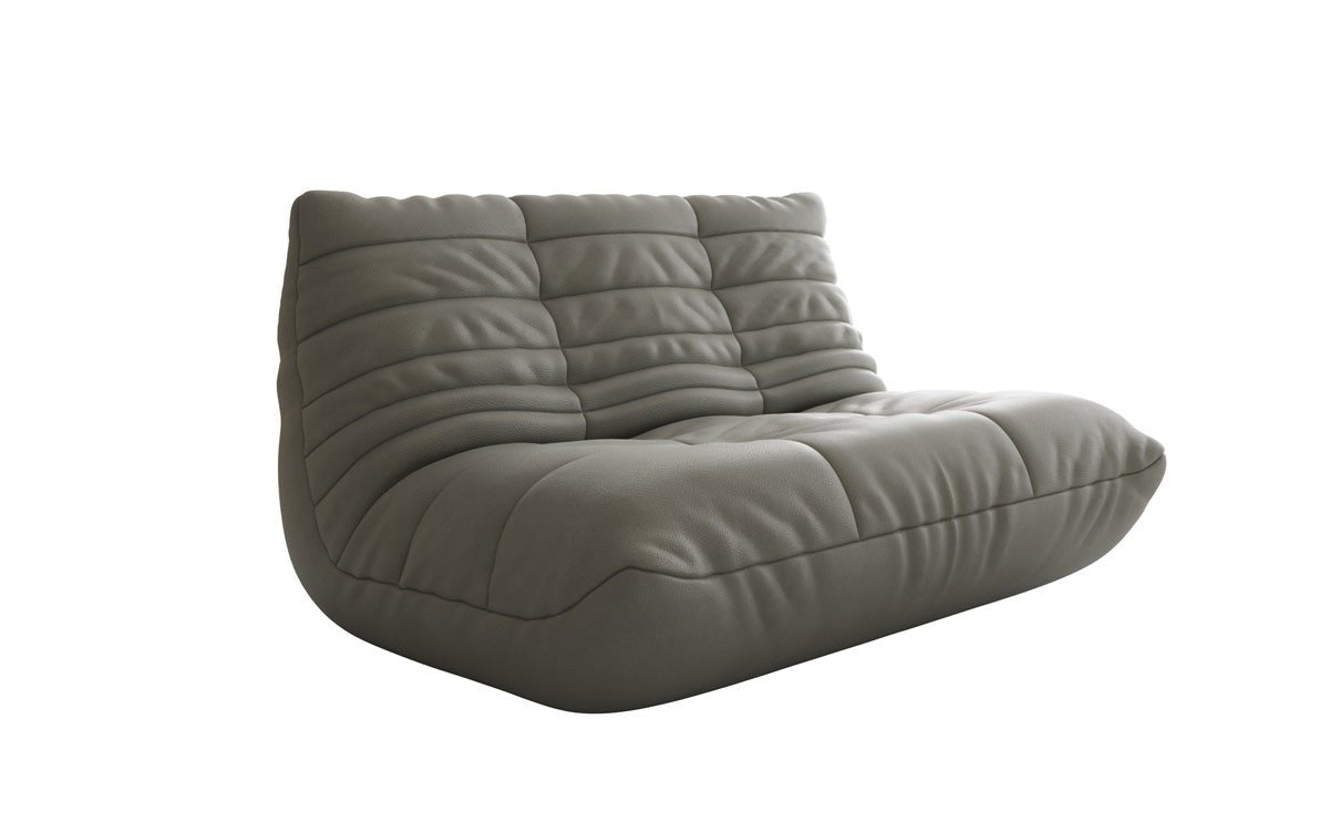 Designer 2 Sitzer Sofa Calmo in Echtleder