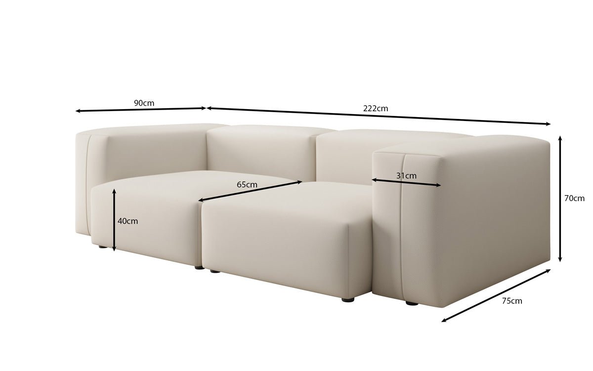Designer 2 Sitzer Sofa Snug in Stoff