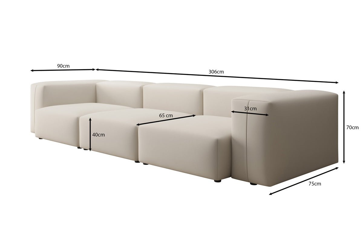 Designer 3 Sitzer Sofa Snug in Stoff