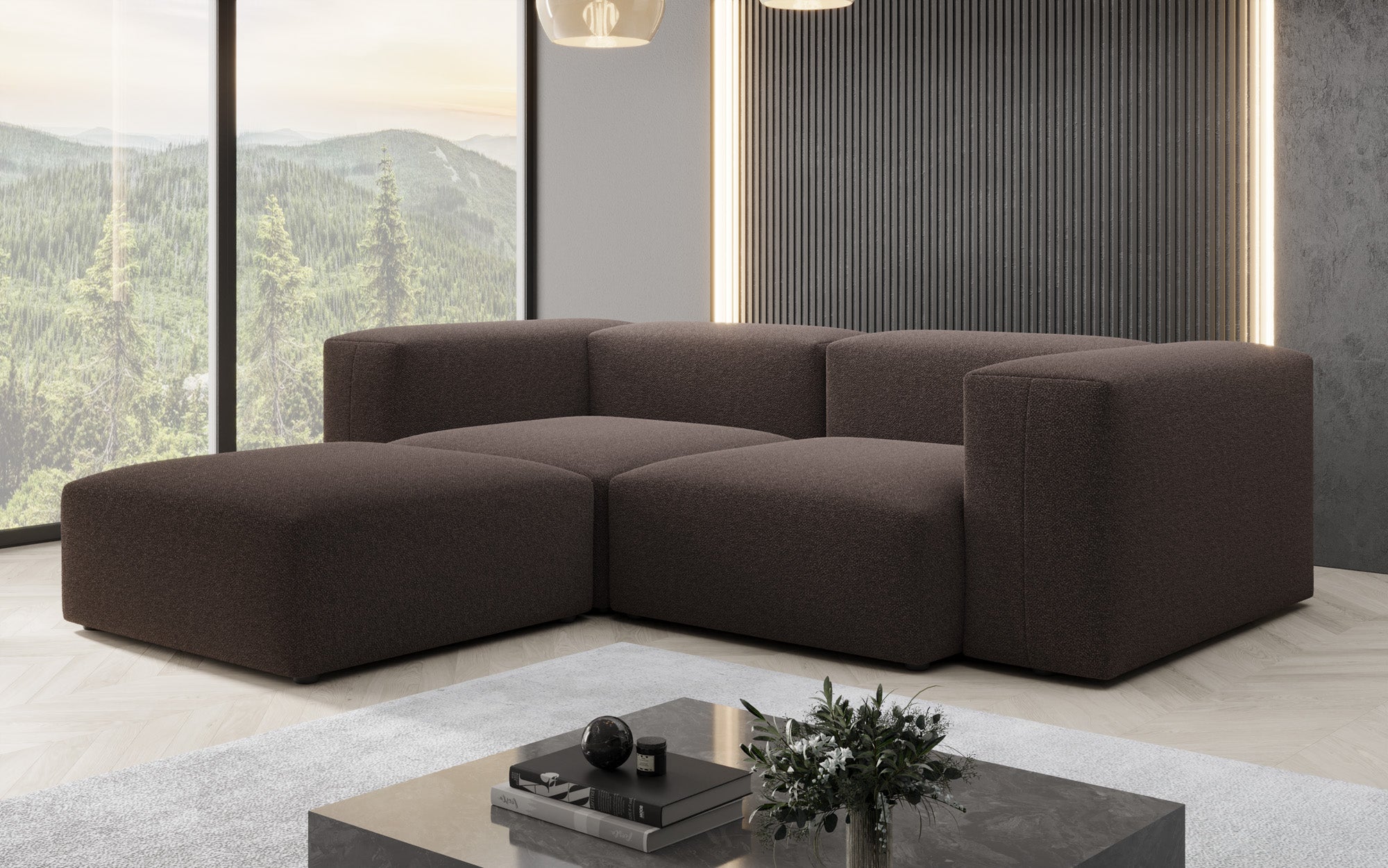 Designer L Sofa Snug Mini in Bouclé