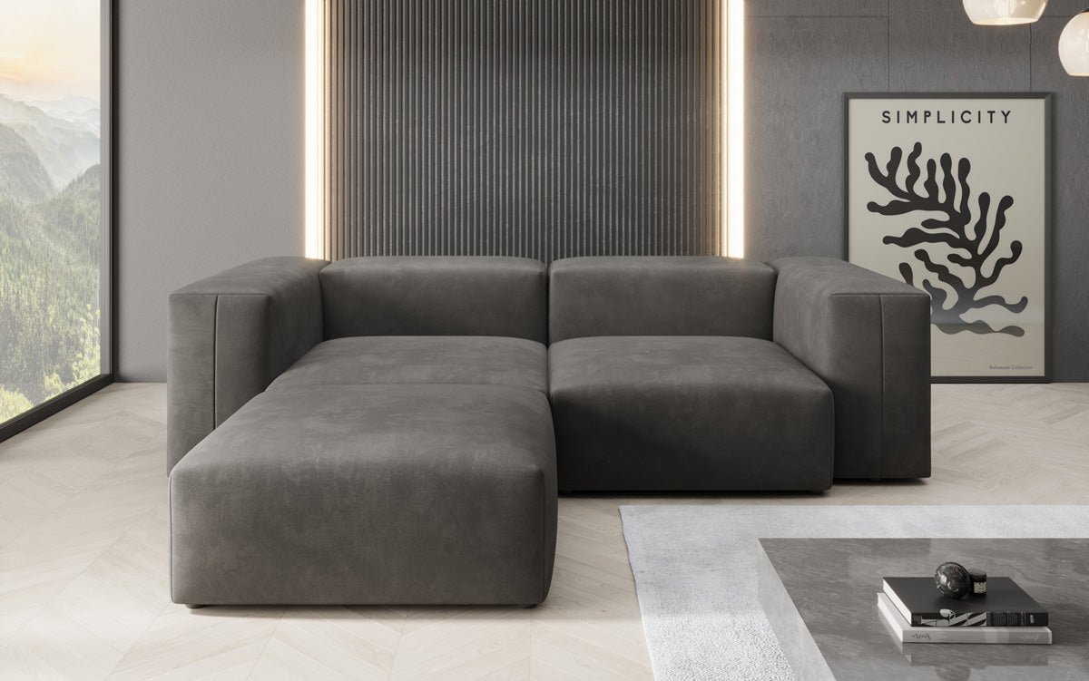Designer Ecksofa Snug Mini in Samt