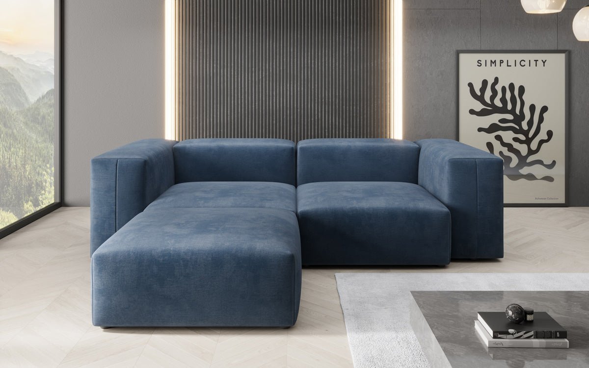 Designer Ecksofa Snug Mini in Samt