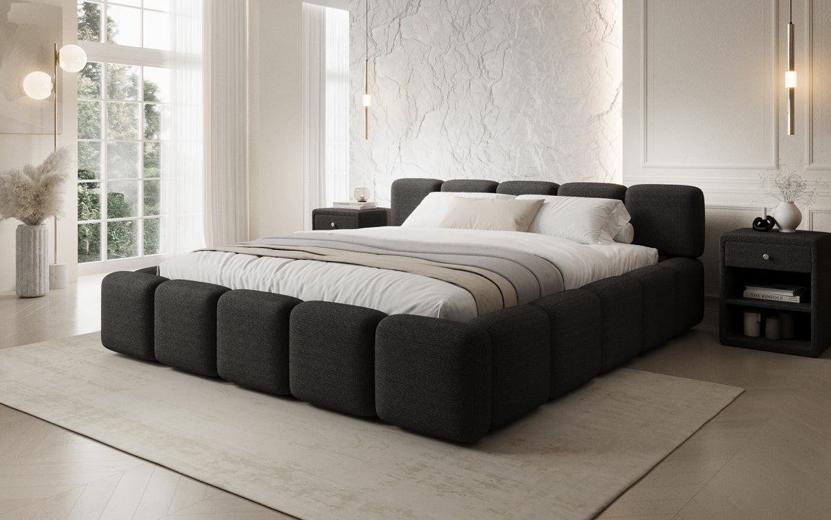 Designer Polsterbett Giulia Bouclé mit Stauraum
