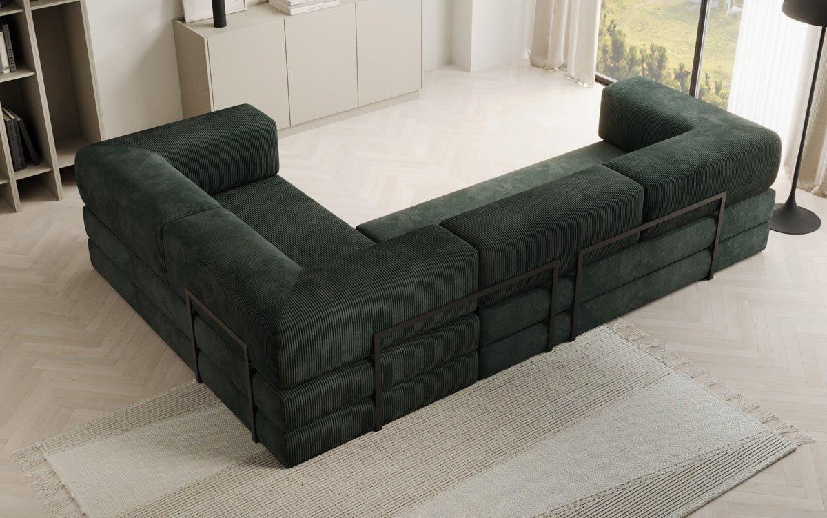 Designer Sofa Lazy L geschlossen in Cord