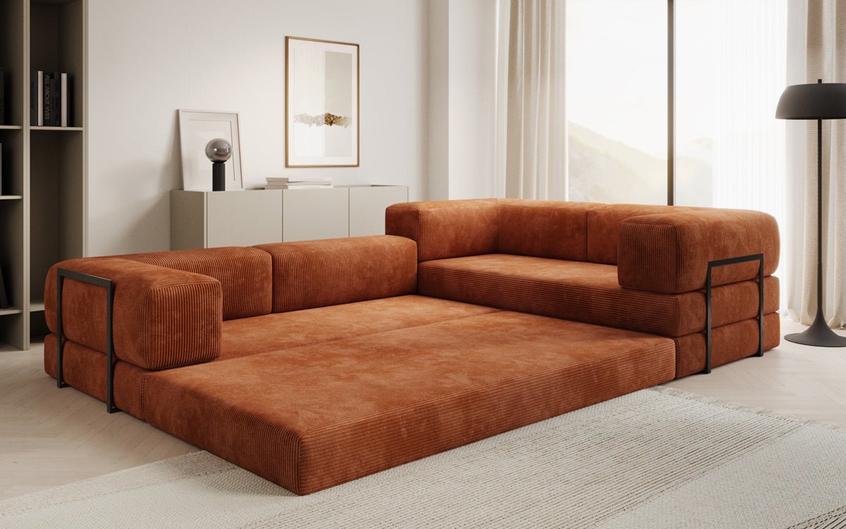 Designer Sofa Lazy L geschlossen in Cord