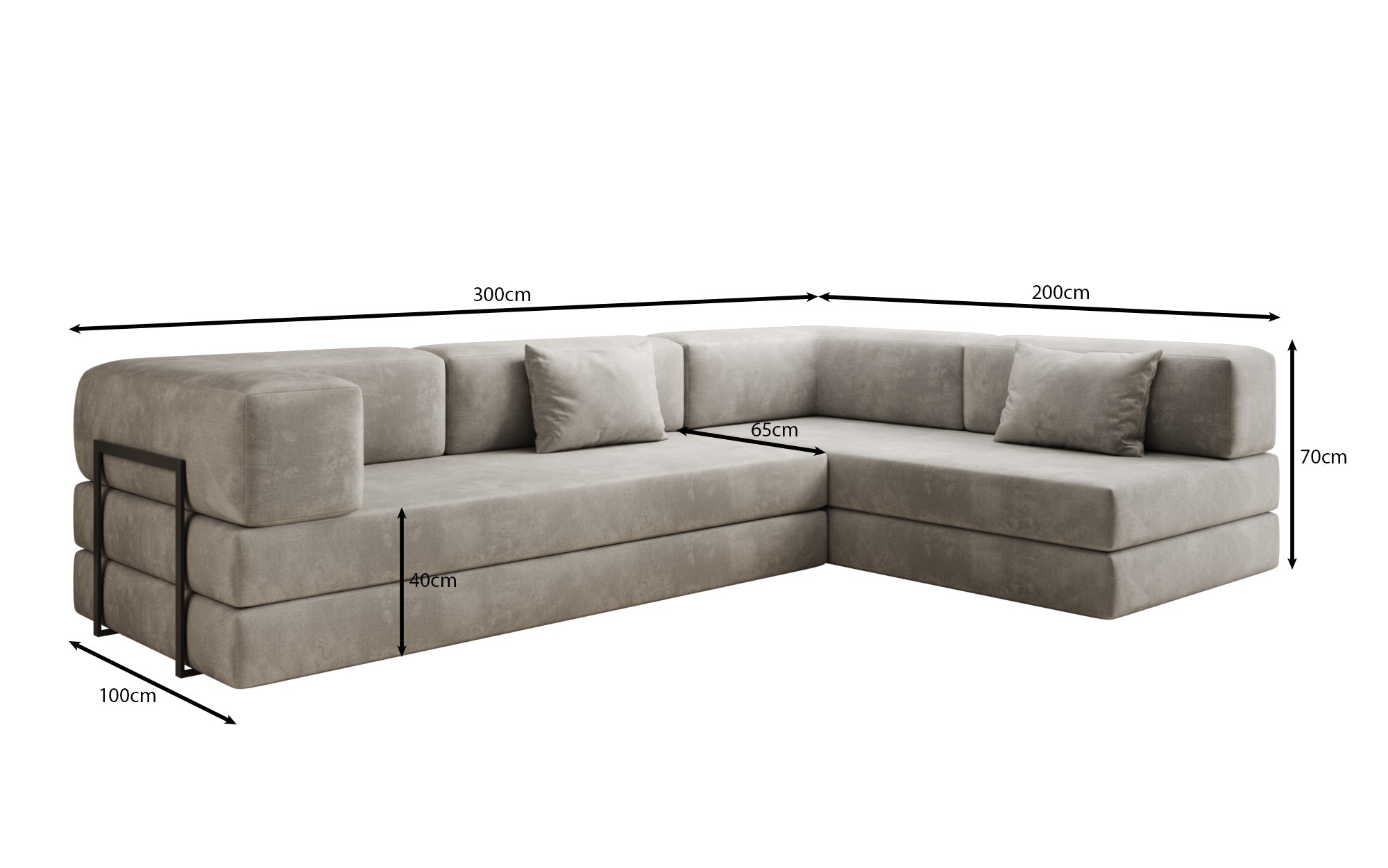Designer Sofa Lazy L in Samt
