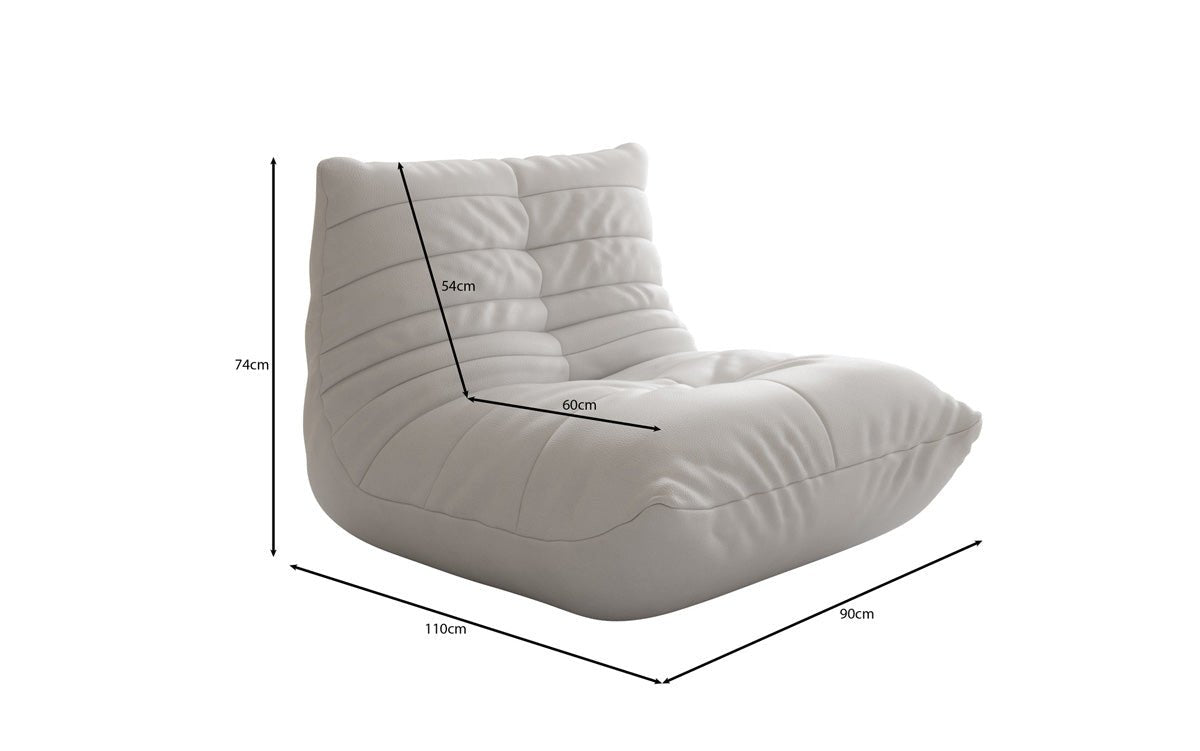 Designer Sofa-Sessel Calmo in Echtleder