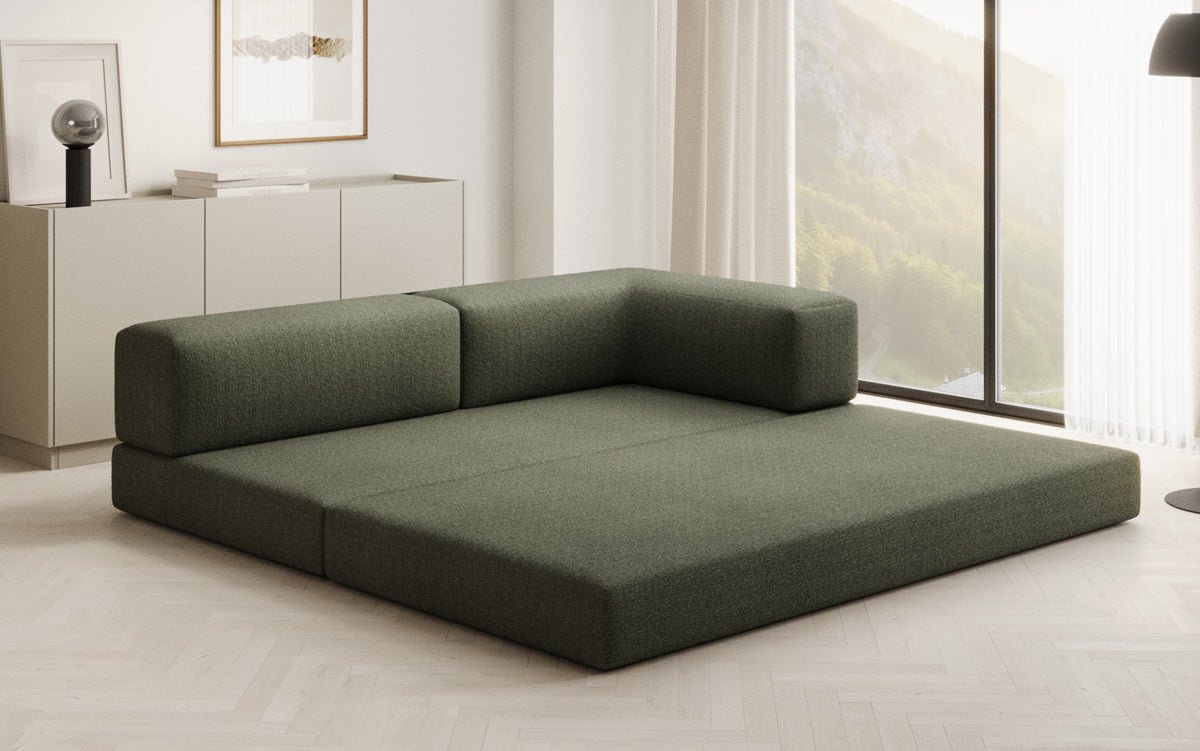 Designer Sofa/Chaise Longue Lazy in Bouclé