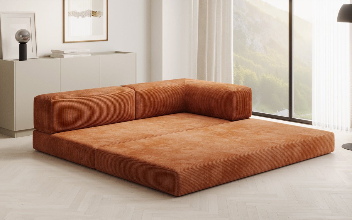 Designer Sofa/Chaise Longue Lazy in Cord