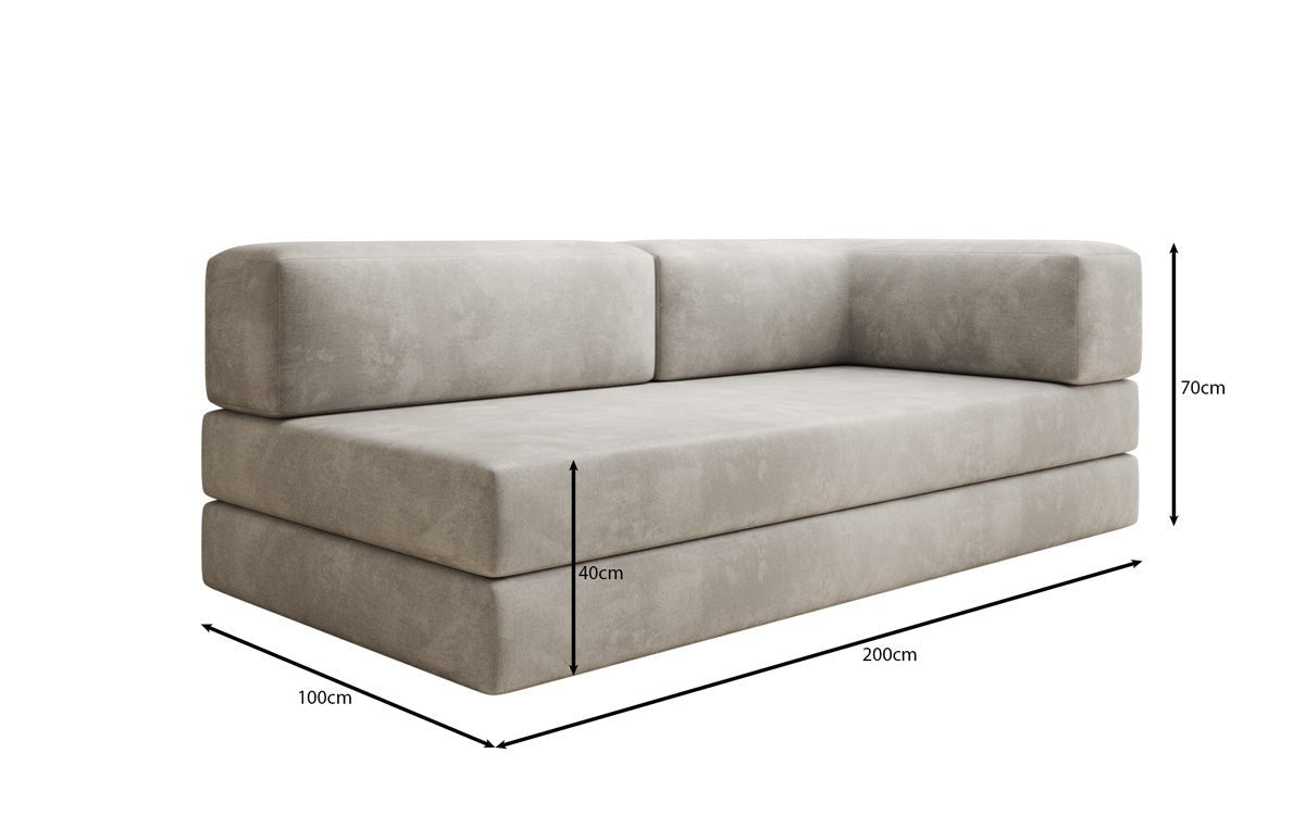 Designer Sofa/Chaise Longue Lazy in Samt