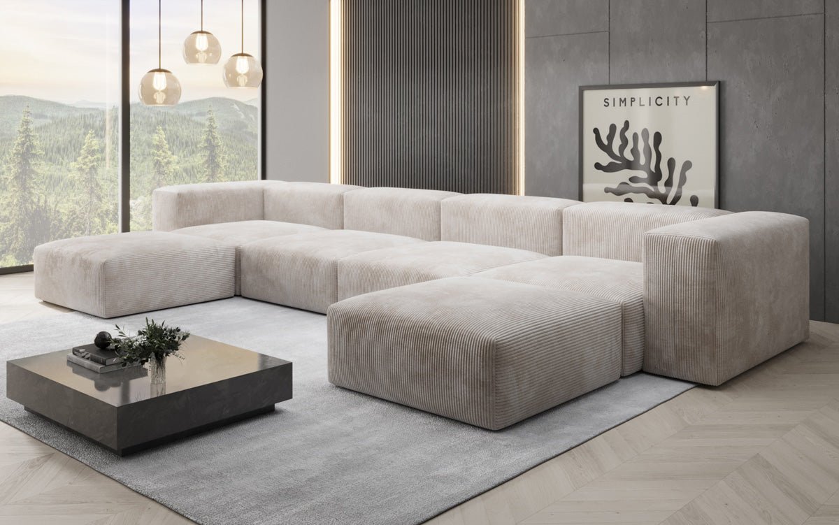 Designer U Sofa Snug in Cord