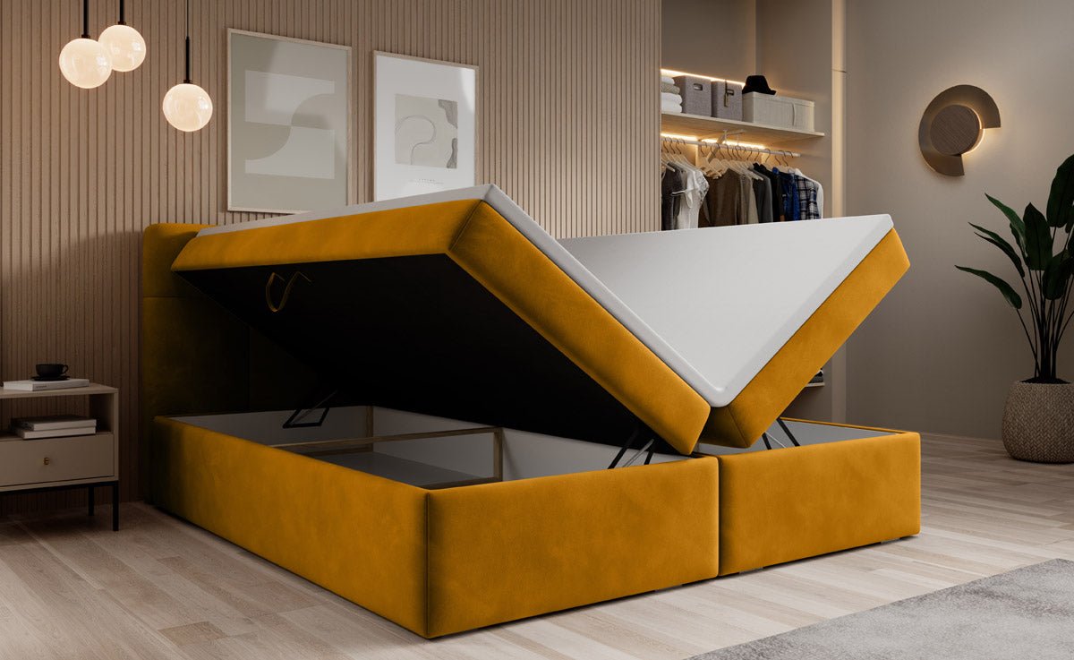 Boxspringbett Cozy II Samt mit Stauraum
