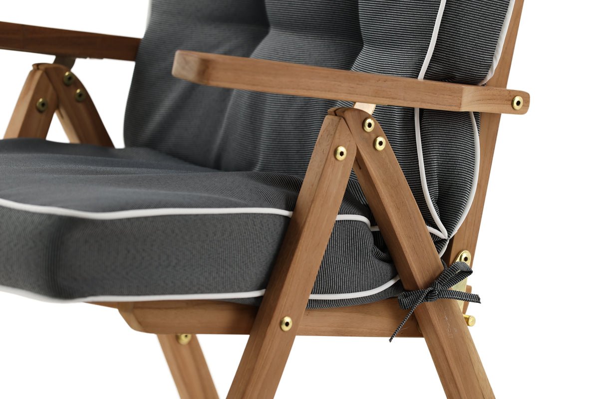 Garten 3er Set - Stuhlkissen Jill aus Polyester, Dunkelgrau