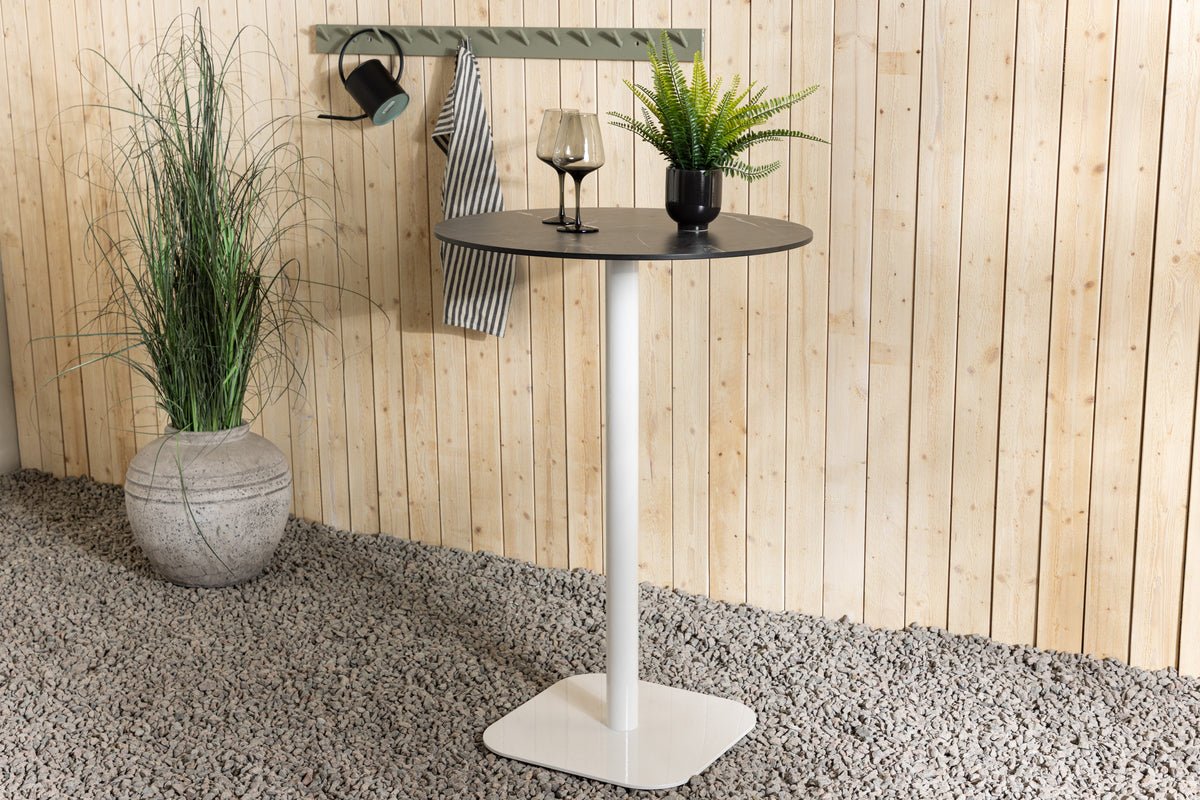 Garten Bartisch Belmont - Ø70 cm mit weißem Aluminiumgestell