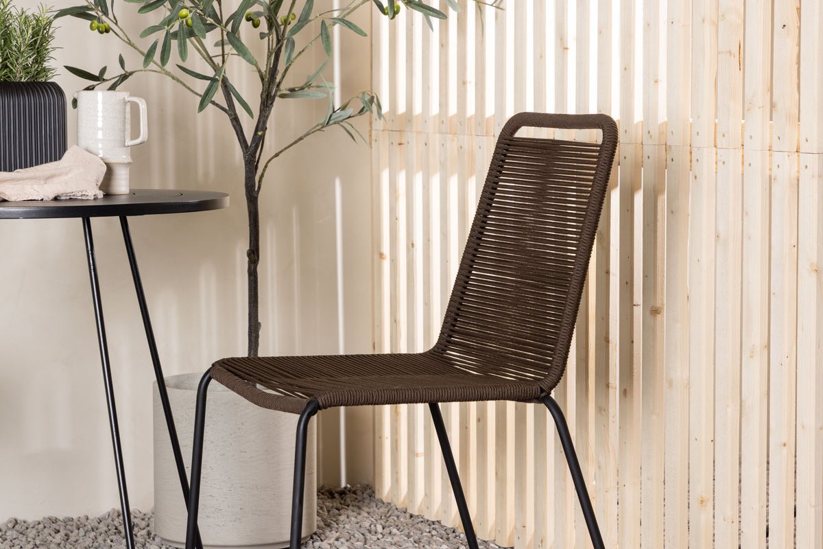 Garten Cafegruppe Aven – 3-teiliges Gartenmöbel-Set in Braun/Schwarz