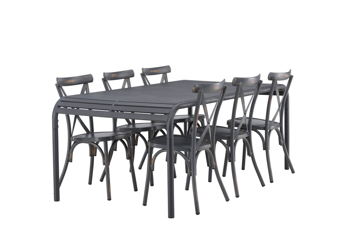 Garten Essgruppe Canggu – 7-teiliges Gartenmöbel-Set aus Aluminium