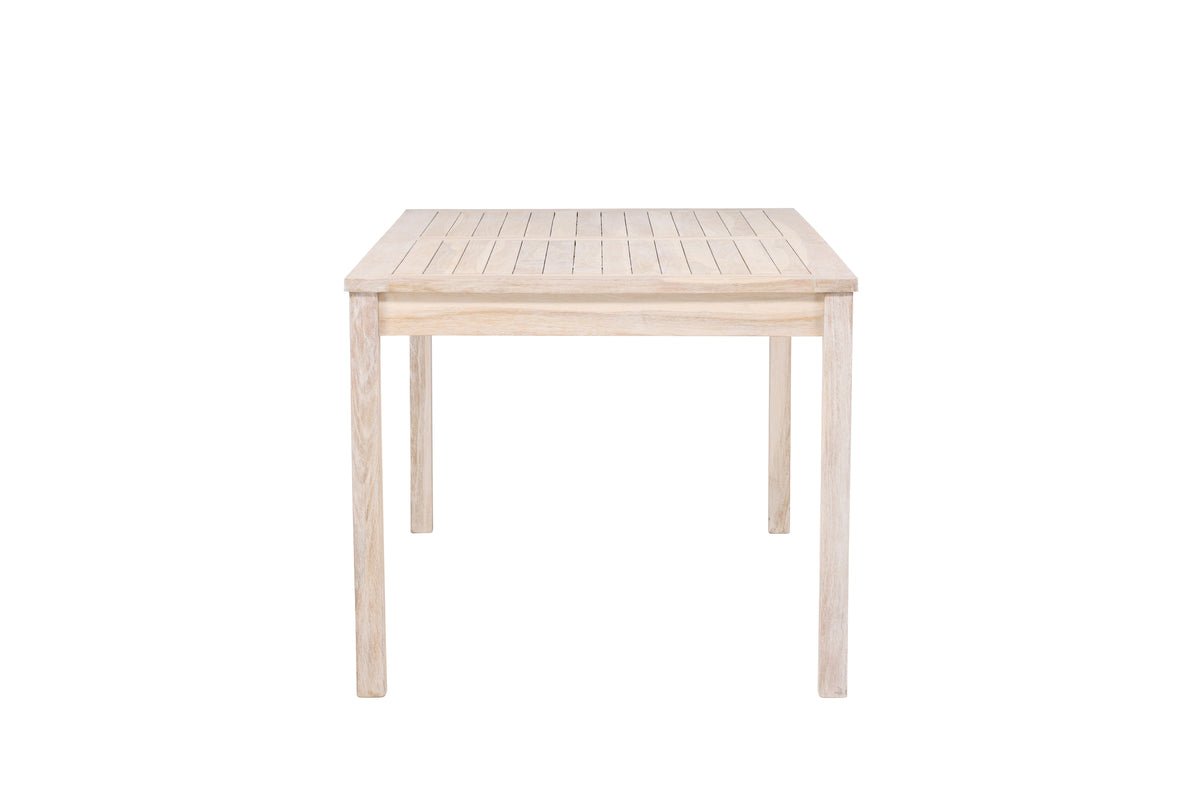 Garten Esstisch Lago - 180x90 cm aus weiß gekalktem oder schwarzem Teakholz