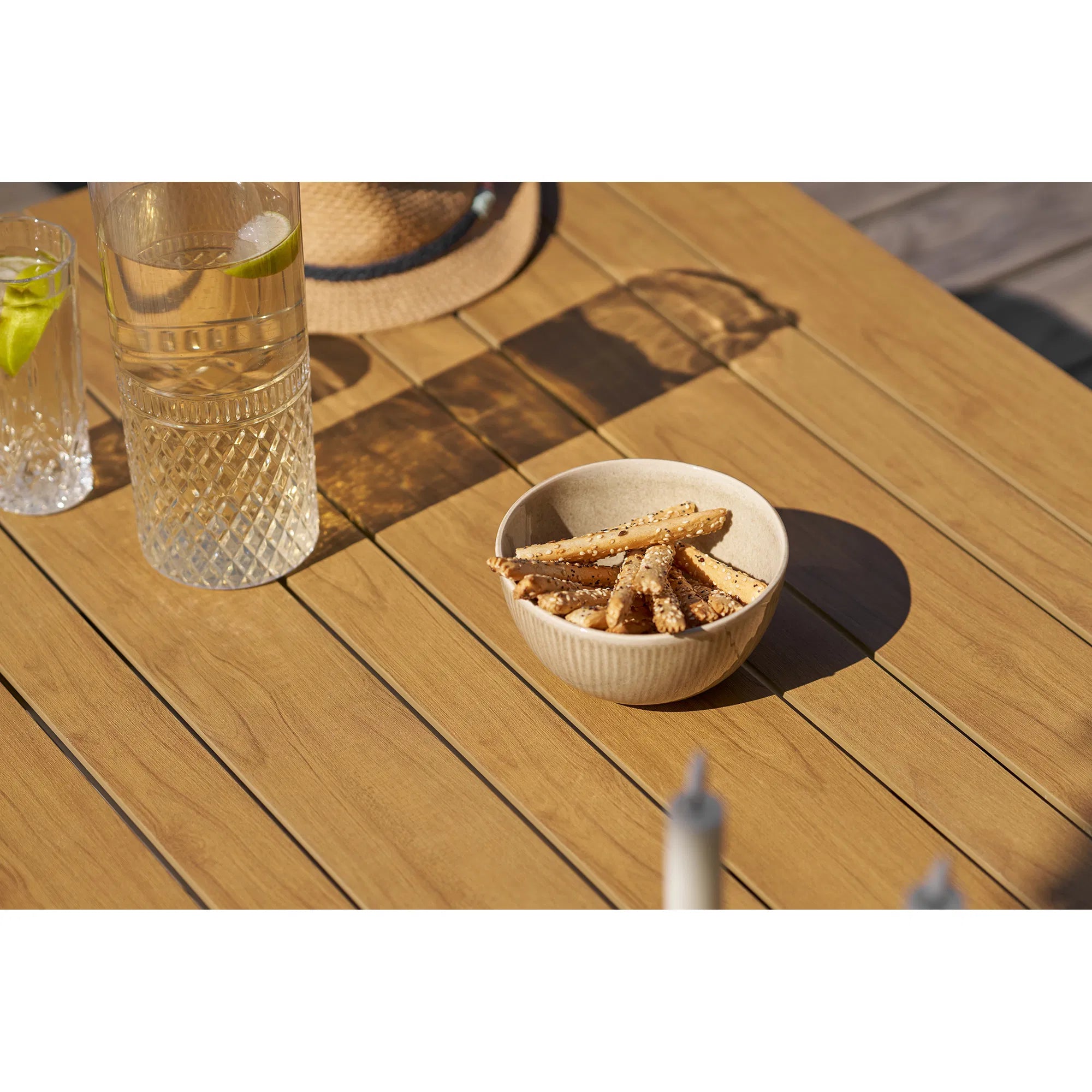 Garten Lounge Set Alviora – mit Aluminiumgestell und Holzoptik-Akzenten