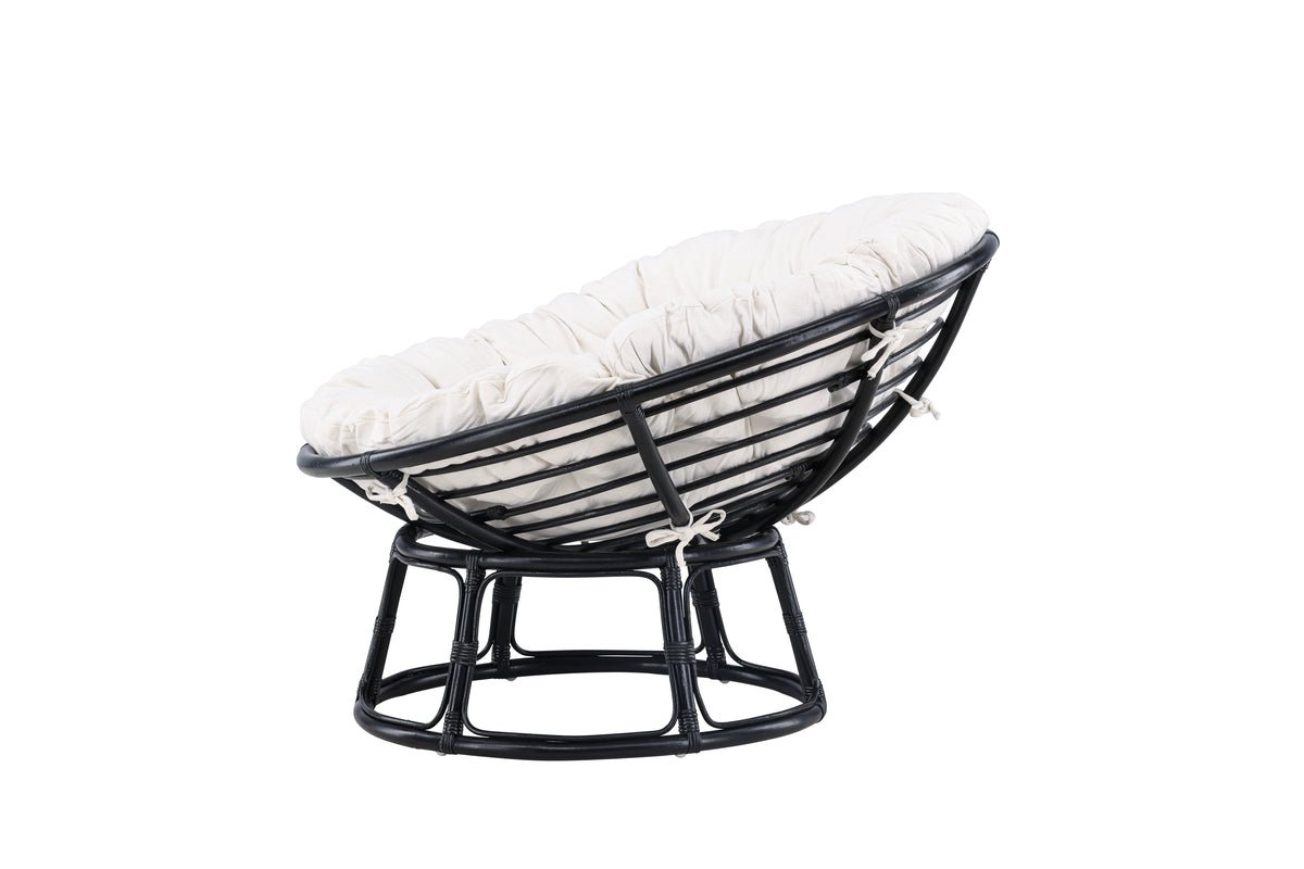 Garten-Loungesessel Bob - aus schwarzem Rattan inklusive Kissen