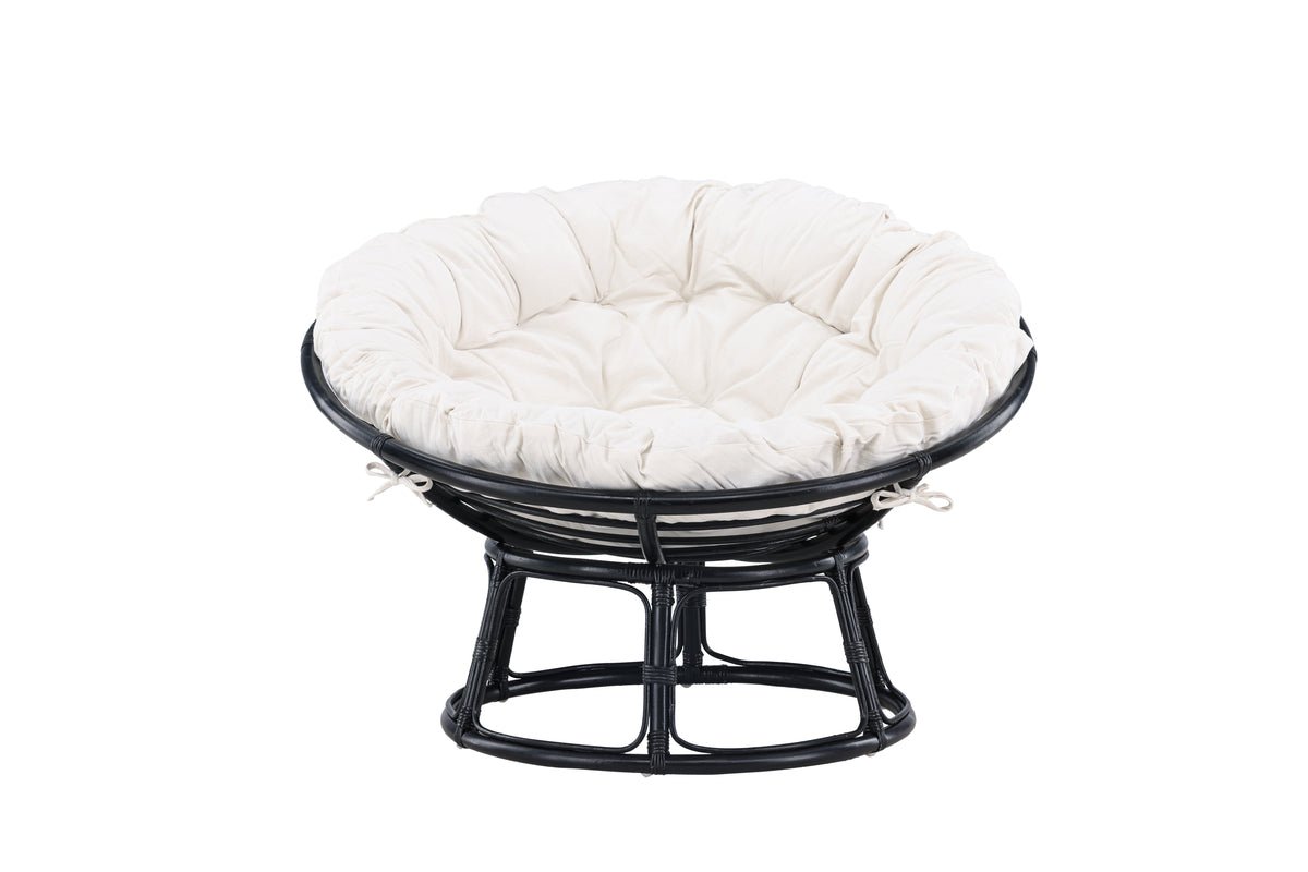 Garten-Loungesessel Bob - aus schwarzem Rattan inklusive Kissen