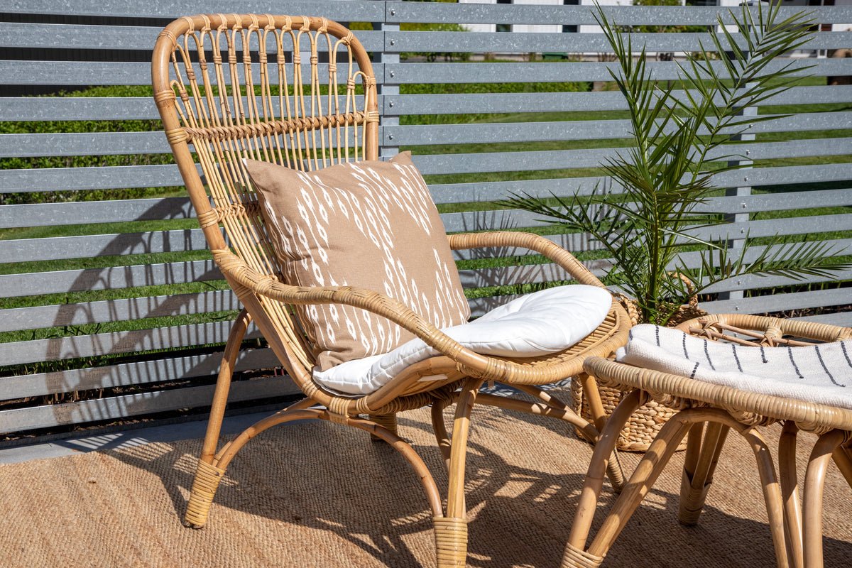 Garten-Loungesessel Elenore - in Natur inklusive Kissen